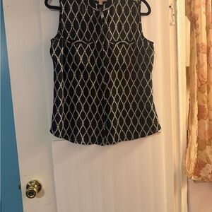 Banana Republic Black Sleeveless Geometric Print Camisole